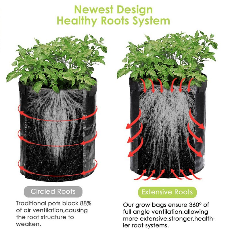 Durable Potato Grow Bag PE Vegetable Onion Plant Bag with Handle Thickened Garden Carrot Taro Peanut Growing Bag