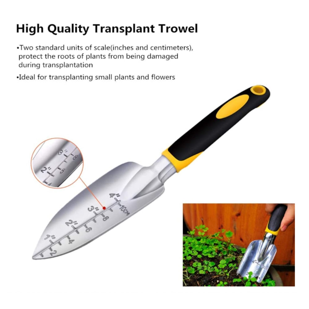 AIVY Garden Tool  Aluminum Gardening Hand Tools - Garden Trowel - Hand Shovel - Tilling Hand Rake