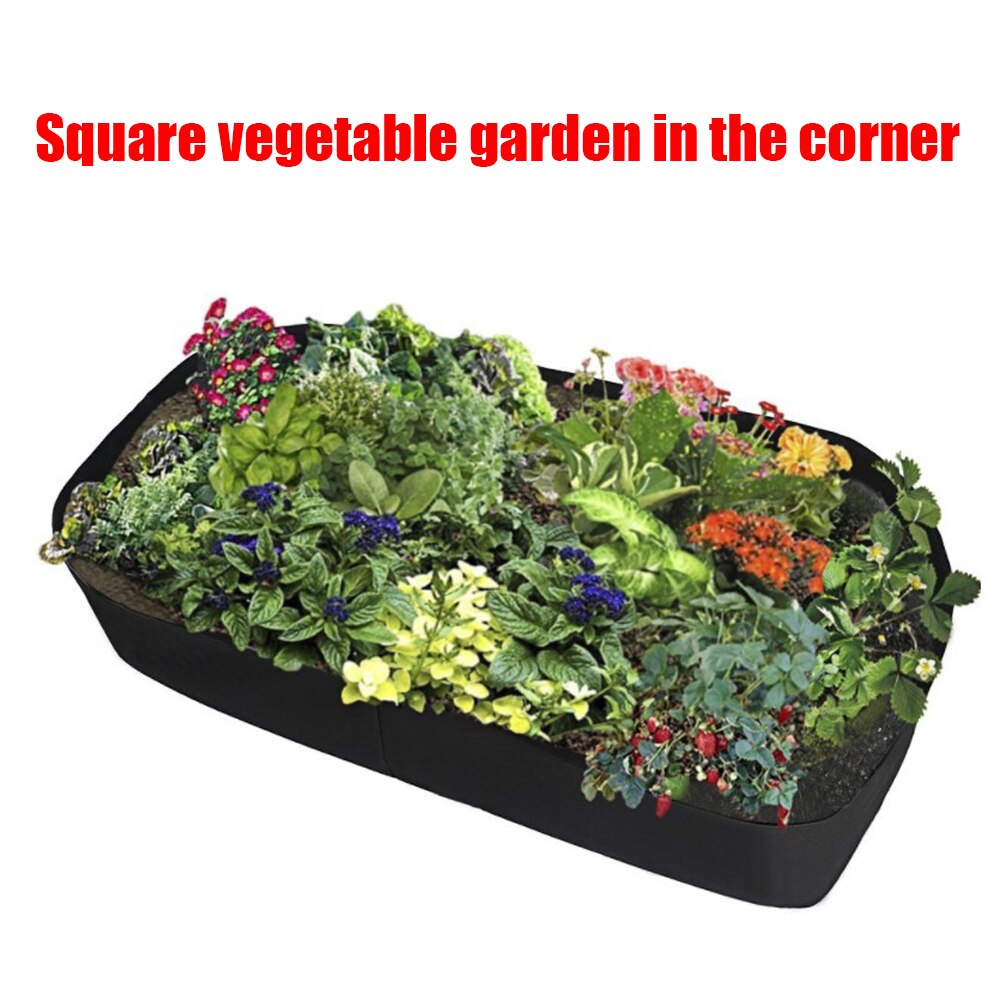 Garden Grow Bag Rectangle Breathable Planting Container  Anti-Corrosion Raised Planting Bed Gardening pots  Flowers Vegetables