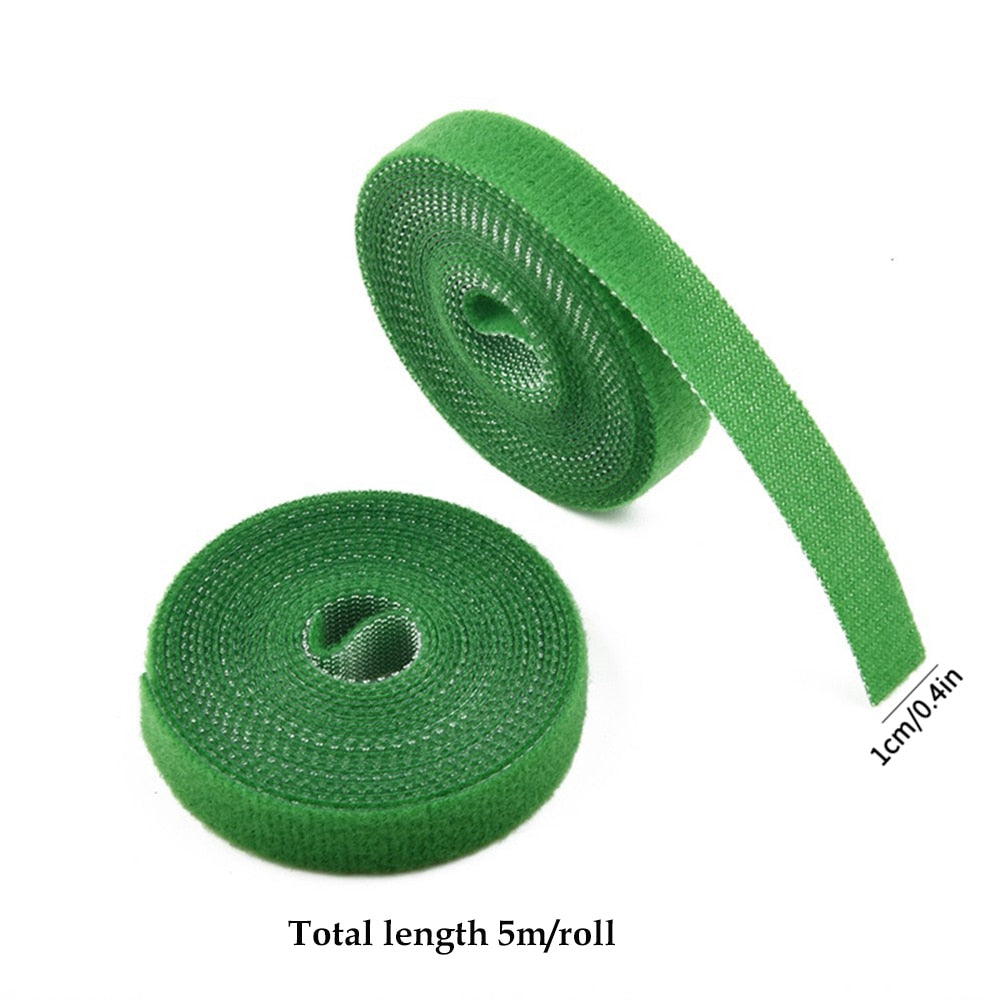 3Pcs 5m Plant Ties Nylon Plant Bandage Tie Home Garden Plant Shape Tape Hook Loop Bamboo Cane Wrap Support Accessories