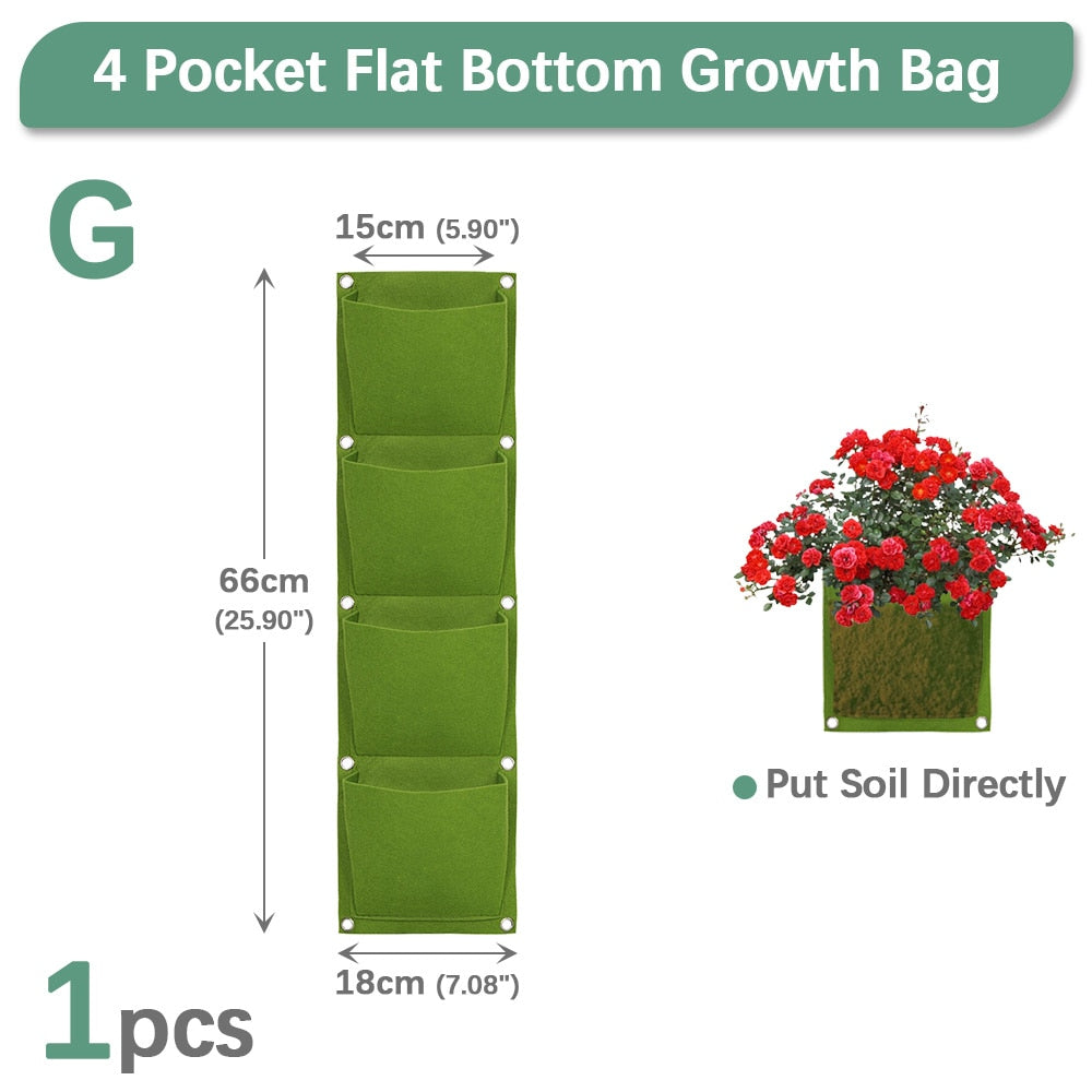 NEW Wall Hanging Pockets Planting Bags Flower Pot Home Garden Grow Bag Garden Planter Vertical Suculentas Plant Pot Home Decor