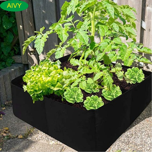 Garden Grow Bag Rectangle Breathable Planting Container  Anti-Corrosion Raised Planting Bed Gardening pots  Flowers Vegetables